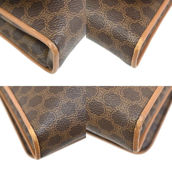 CELINE Logo Macadam Pattern Shoulder Bag PVC Leather Brown GHW Italy 36FB775 - Picture 7 of 16